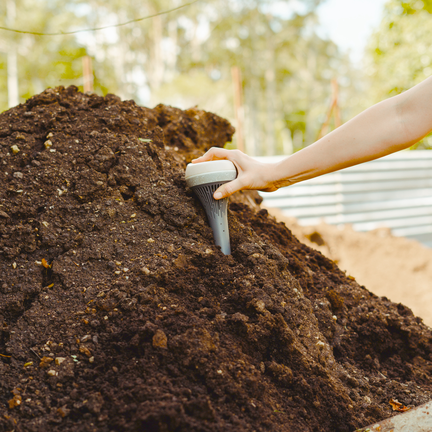 Compost Monitor in Compost Pile